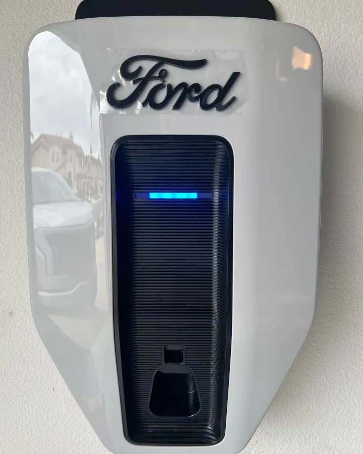 Wall-mounted Ford electric vehicle charger